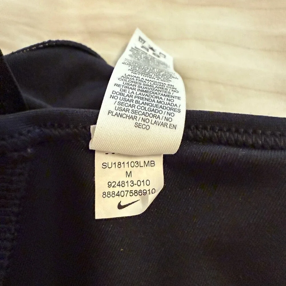 Nike Womens Just Do It Cross Back Sports Bra M Black Medium Support Gym Workout